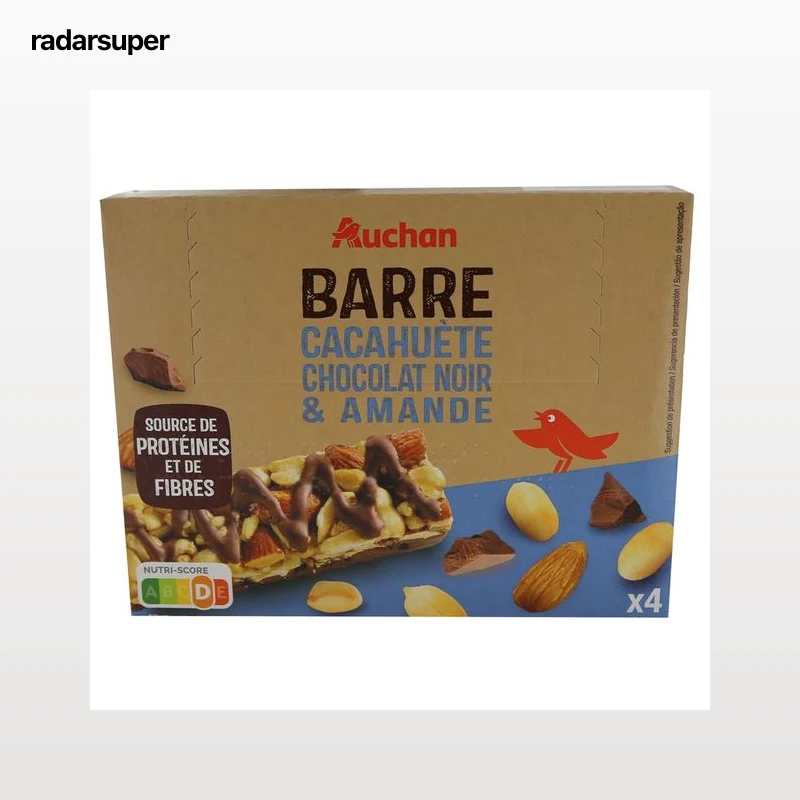 PRODUCTO ALCAMPO Barritas de cereales de cacahuete, almendras y chocolate 120 g.