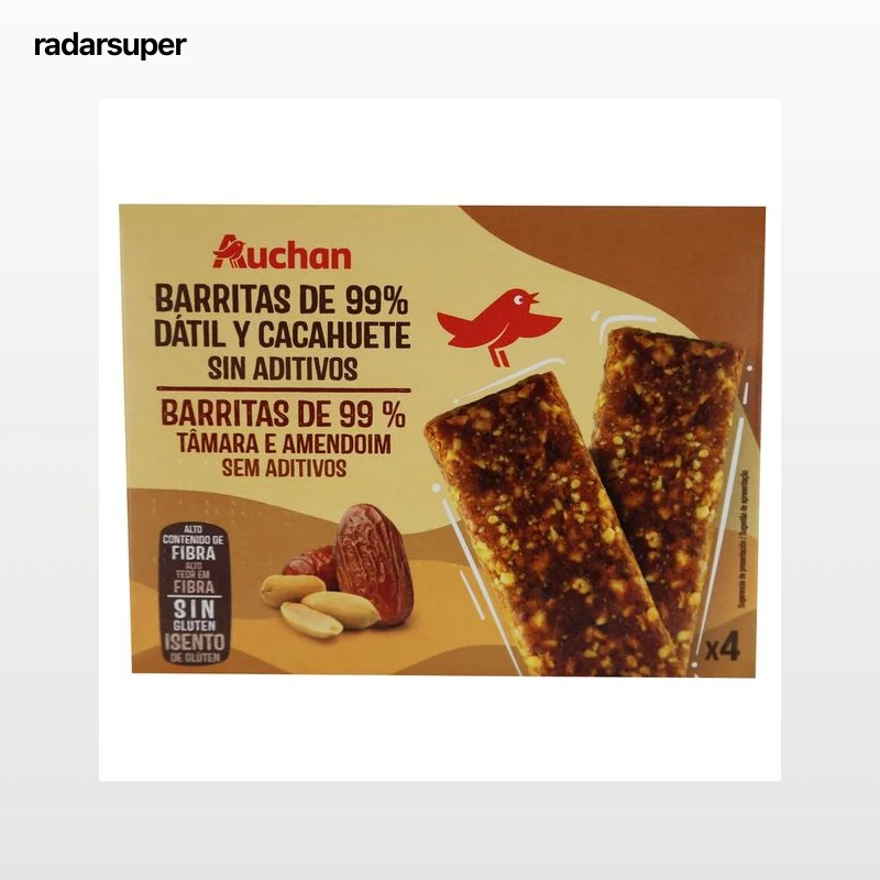 PRODUCTO ALCAMPO Barritas de dátil y cacahuete 120 g.