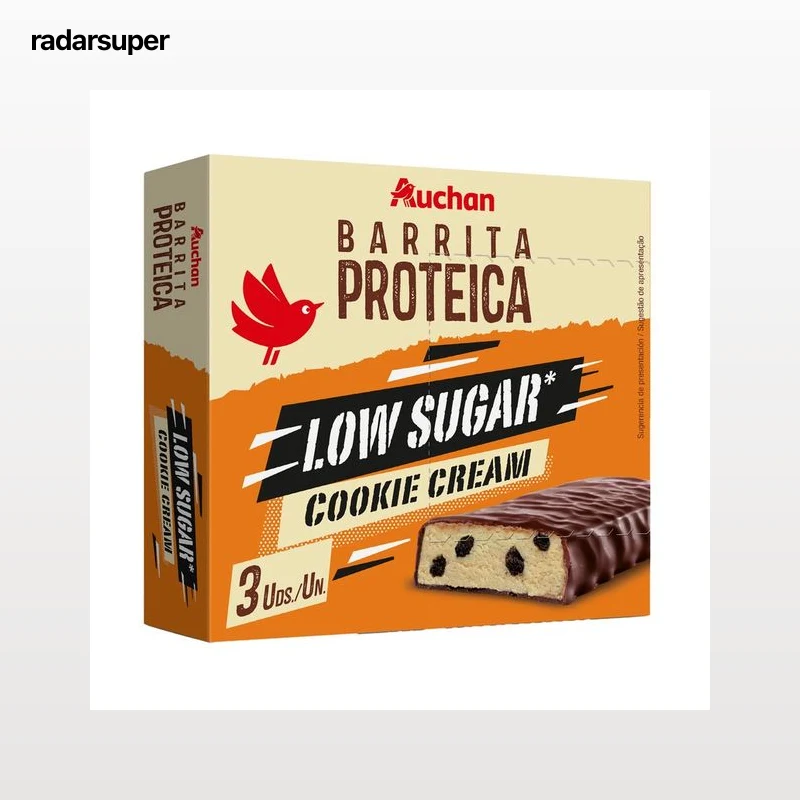 PRODUCTO ALCAMPO Barritas proteicas con chocolate negro y relleno sabor galleta con nata 3 x 40 g.