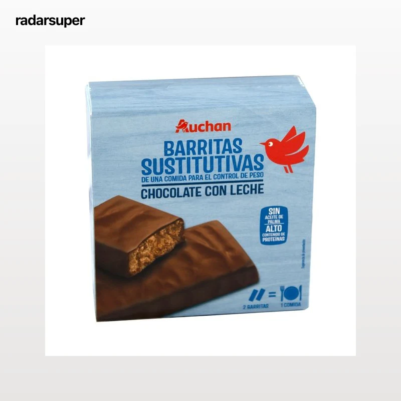 PRODUCTO ALCAMPO Barritas sustitutivas con sabor a chocolate con leche 6 x 32 g.