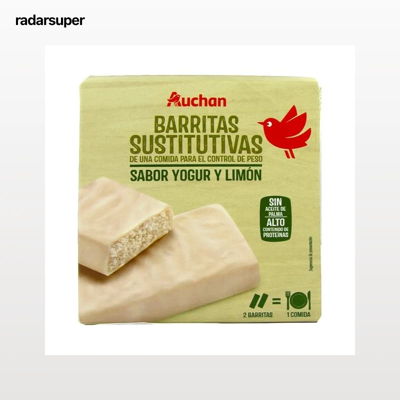 PRODUCTO ALCAMPO Barritas sustitutivas de una comida con sabor a yogurt y limón 6 x 32 g.