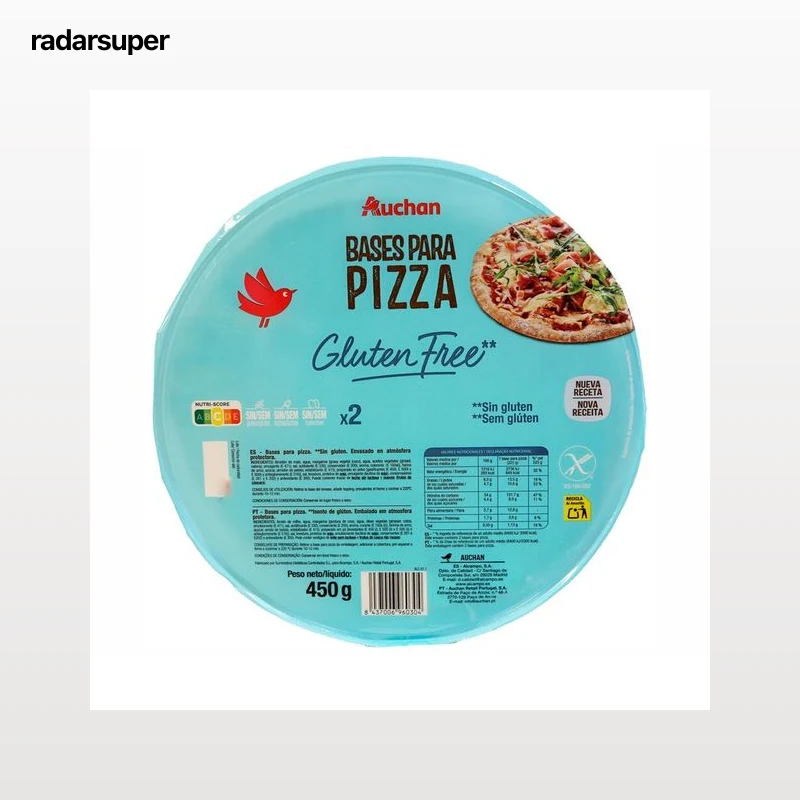 PRODUCTO ALCAMPO Bases de pizzas sin gluten 2 uds. 450 g.
