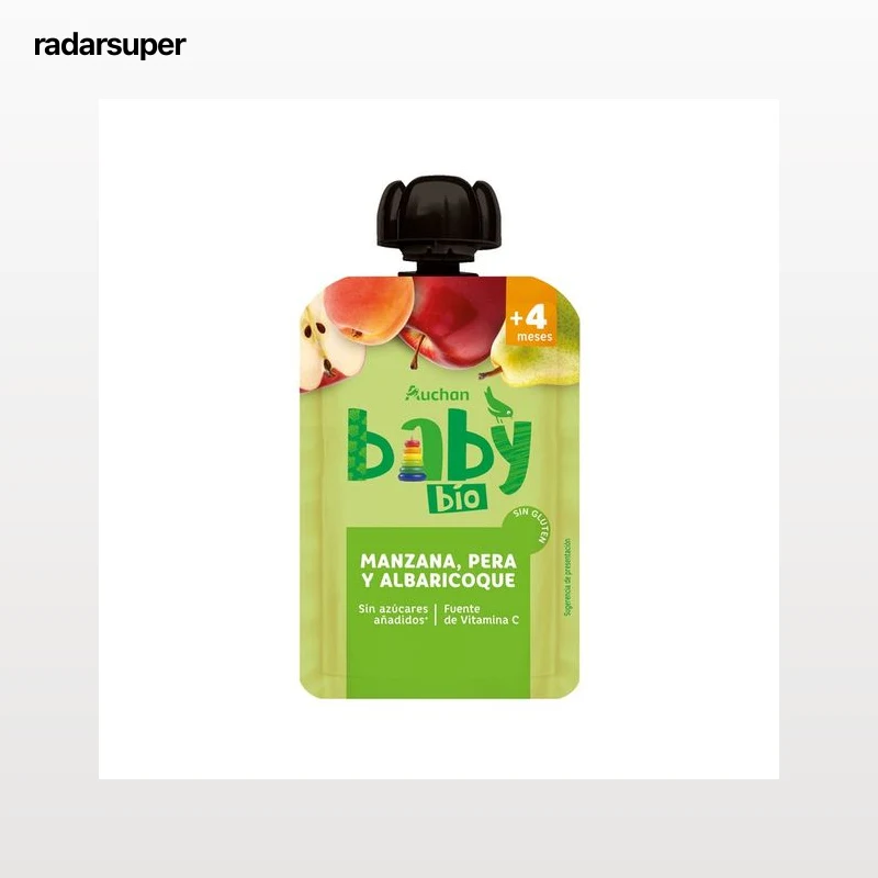 PRODUCTO ALCAMPO Bio Bolsita (pouch) de fruta ecológica (manzana, pera y albaricoque), a partir de 4 meses 100 g.
