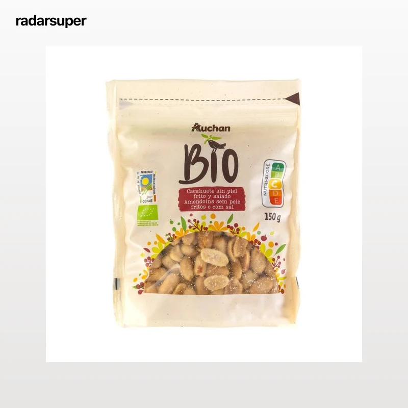 PRODUCTO ALCAMPO Bio Cacahuete sin piel frito y salado ecológico 150 g.