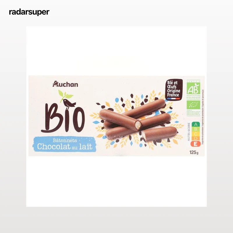 PRODUCTO ALCAMPO Bio Galletas de palitos de chocolate con leche ecológicos 125 g.