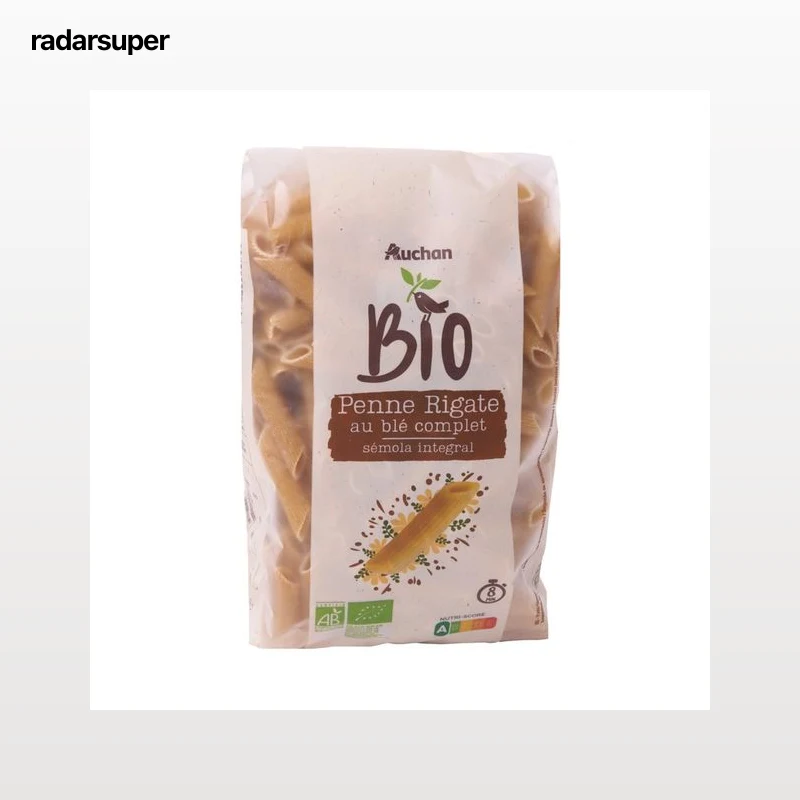 PRODUCTO ALCAMPO Bio Penne rigate (macarrones) de trigo integral ecológico 500 g.
