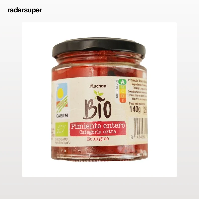 PRODUCTO ALCAMPO Bio Pimiento entero extra ecológico bote 140 g.