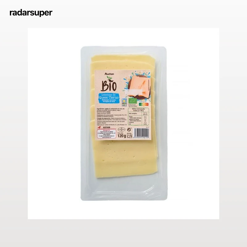 PRODUCTO ALCAMPO Bio Queso tierno con leche ecológica de vaca, cortado en lonchas 120 g.
