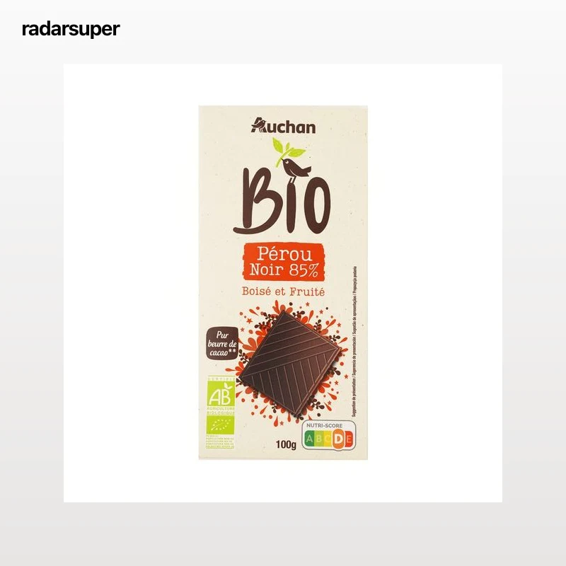 PRODUCTO ALCAMPO Bio Tableta chocolate negro (85% cacao de Perú) ecológico 100 g.