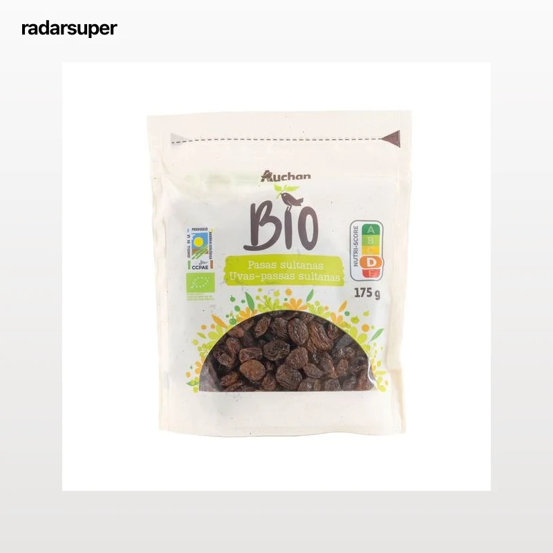 PRODUCTO ALCAMPO Bio Uvas pasas sultanas ecológicas 175 g.