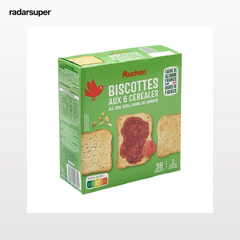 PRODUCTO ALCAMPO Biscotes de 6 cereales en sobres de 2 uds. 300 g.