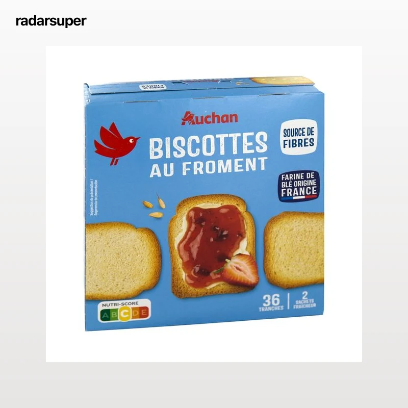 PRODUCTO ALCAMPO Biscotes de trigo en sobres de 2 uds 300 g.