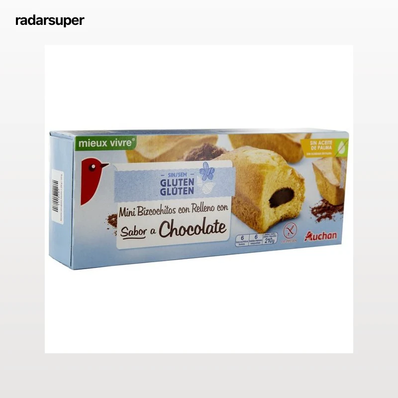 PRODUCTO ALCAMPO Bizcochito relleno de crema de cacao sin gluten PRODUCTO ALCAMPO, 210 g.