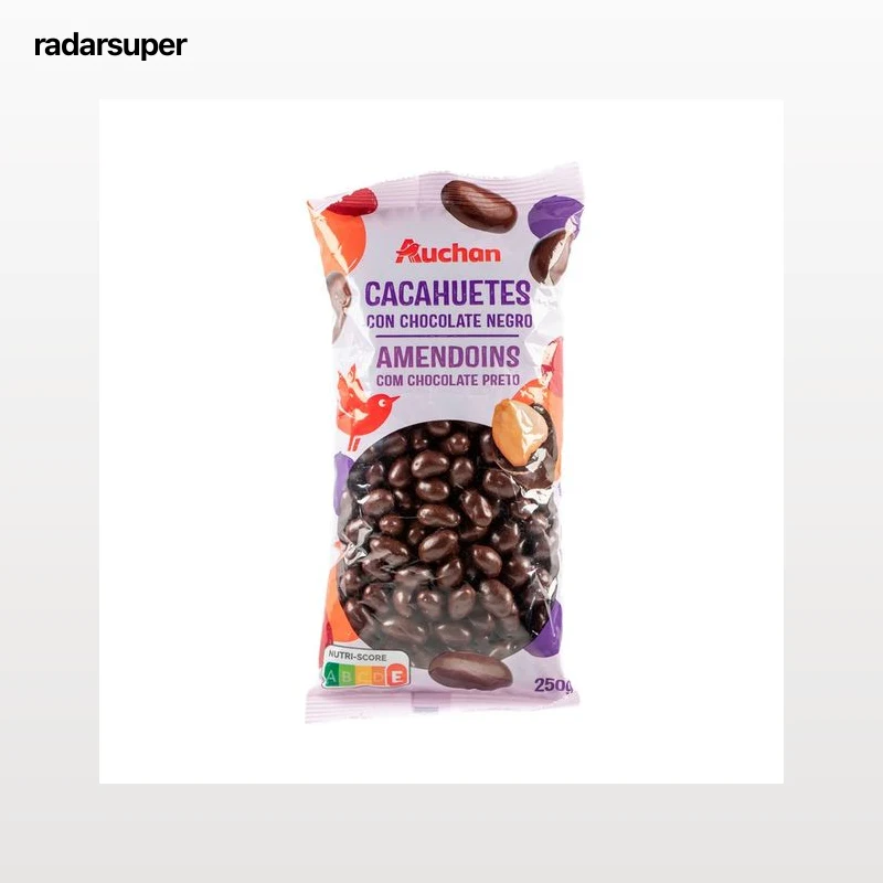 PRODUCTO ALCAMPO Cacahuete recubiertos con chocolate negro 250 g.