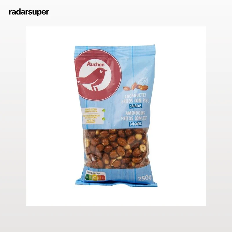 PRODUCTO ALCAMPO Cacahuetes con piel frito y salado 250 g.