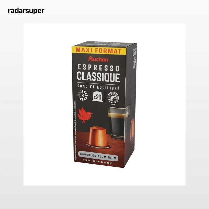 PRODUCTO ALCAMPO Café en cápsulas Espresso Classico I8, 20 uds.