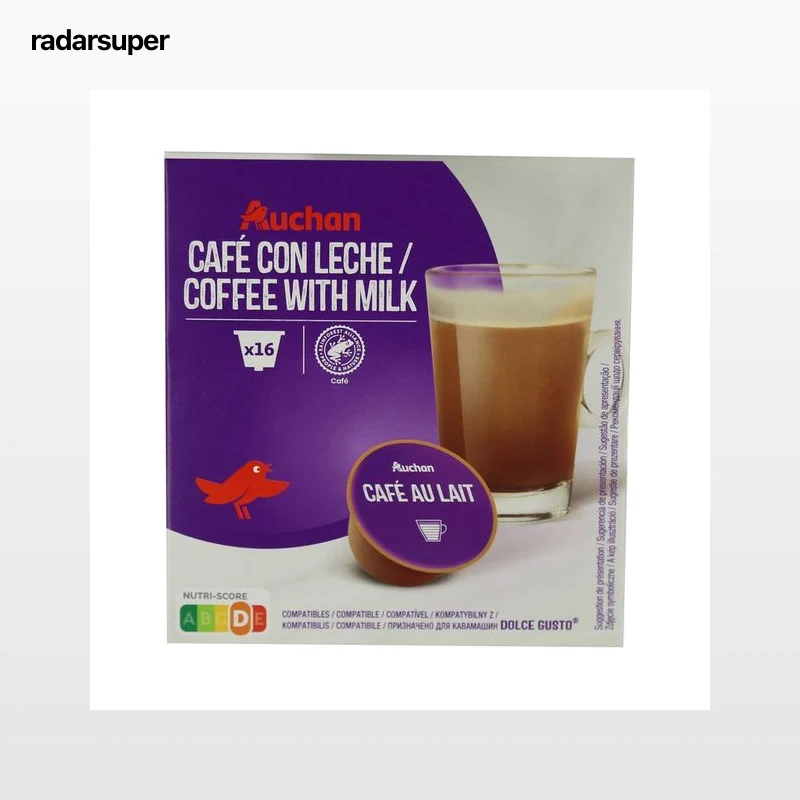 PRODUCTO ALCAMPO Café con leche en capsulas compatible con dolce gusto 16 uds. 160 g.