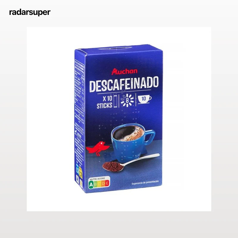 PRODUCTO ALCAMPO Café soluble descafeinado 10 uds. 20 g.