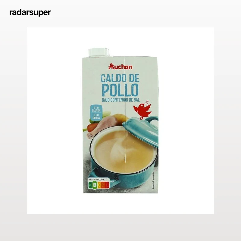 PRODUCTO ALCAMPO Caldo de pollo con bajo contenido en sal brik de 1 l.