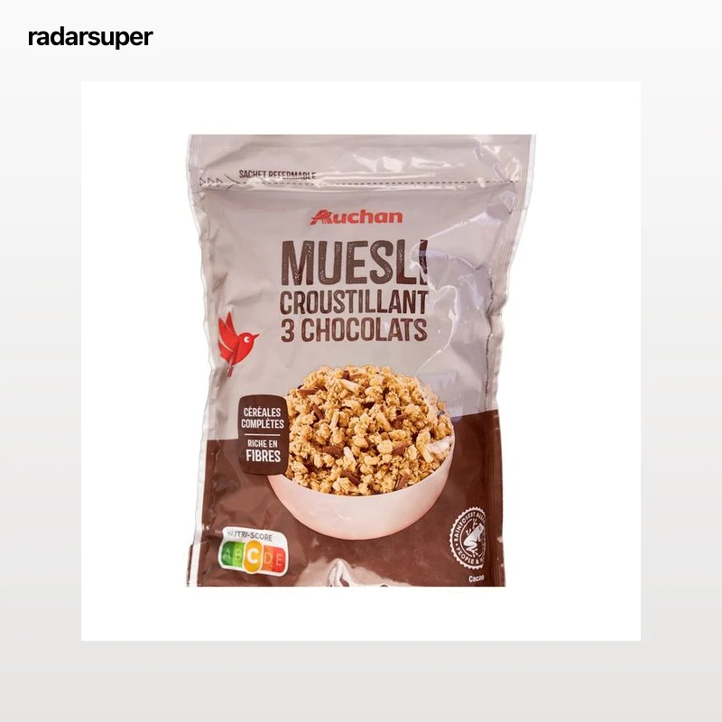 PRODUCTO ALCAMPO Cereal granola Crousty 3 chocolates 450 g.