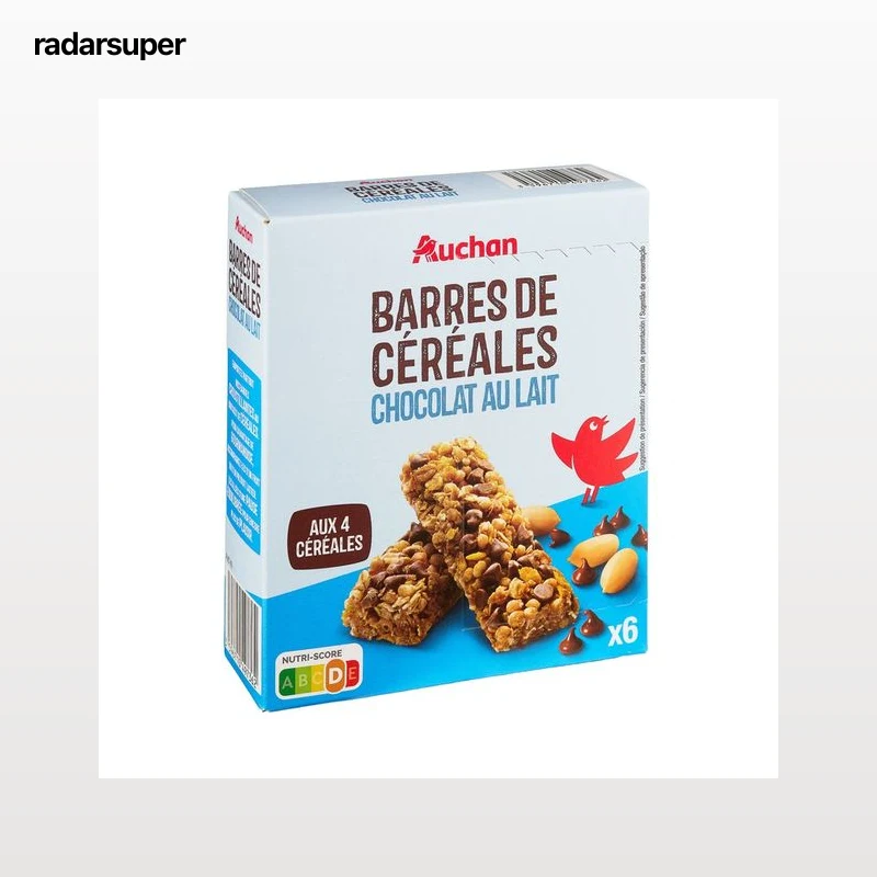 PRODUCTO ALCAMPO Cereales en barrita con chocolate barrita de 21 gr, pack de 6 uds.