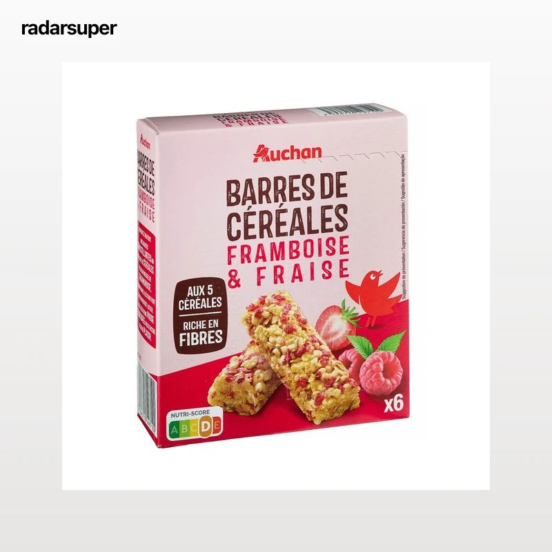 PRODUCTO ALCAMPO Cereales en barrita con trozos de frutas rojas 6 uds. x 21 g.