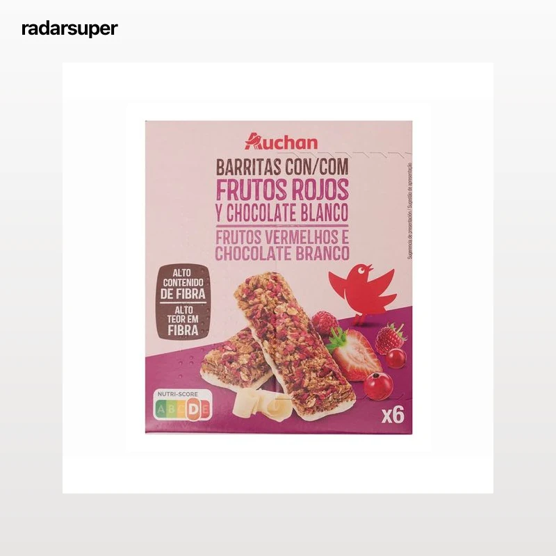 PRODUCTO ALCAMPO Cereales en barritas con manzana con sabor a fresa Deliform 6 uds. x 126 gr.