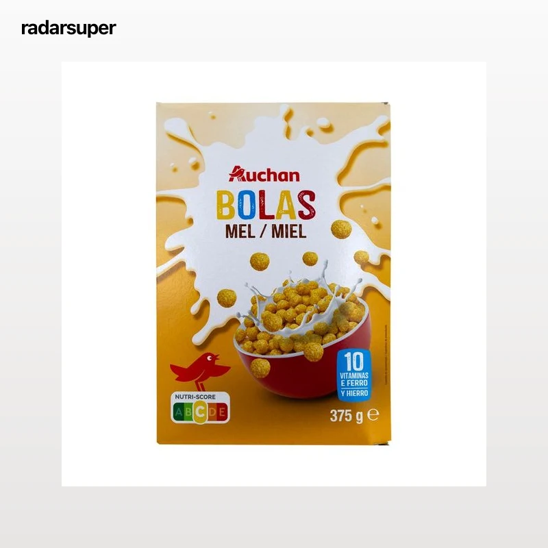 PRODUCTO ALCAMPO Cereales con forma de bola de maiz, trigo y avena con miel 375 g.