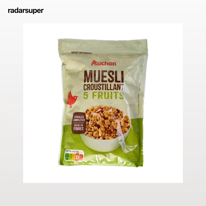 PRODUCTO ALCAMPO Cereales muesli crujiente con 5 frutas 450 g.