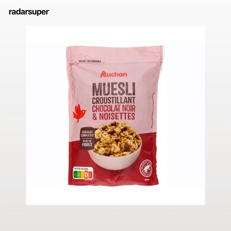 PRODUCTO ALCAMPO Cereales muesli crujiente con chocolate negro y avellanas 450 g.