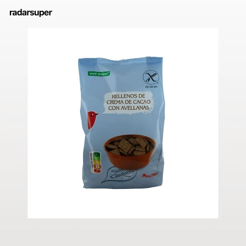 PRODUCTO ALCAMPO Cereales rellenos de crema de cacao con avellanas, sin gluten 400 g.