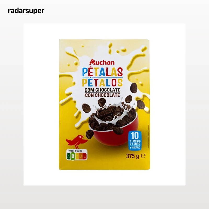 PRODUCTO ALCAMPO Cereales de trigo integral, trigo y máiz, con chocolate 375 g.