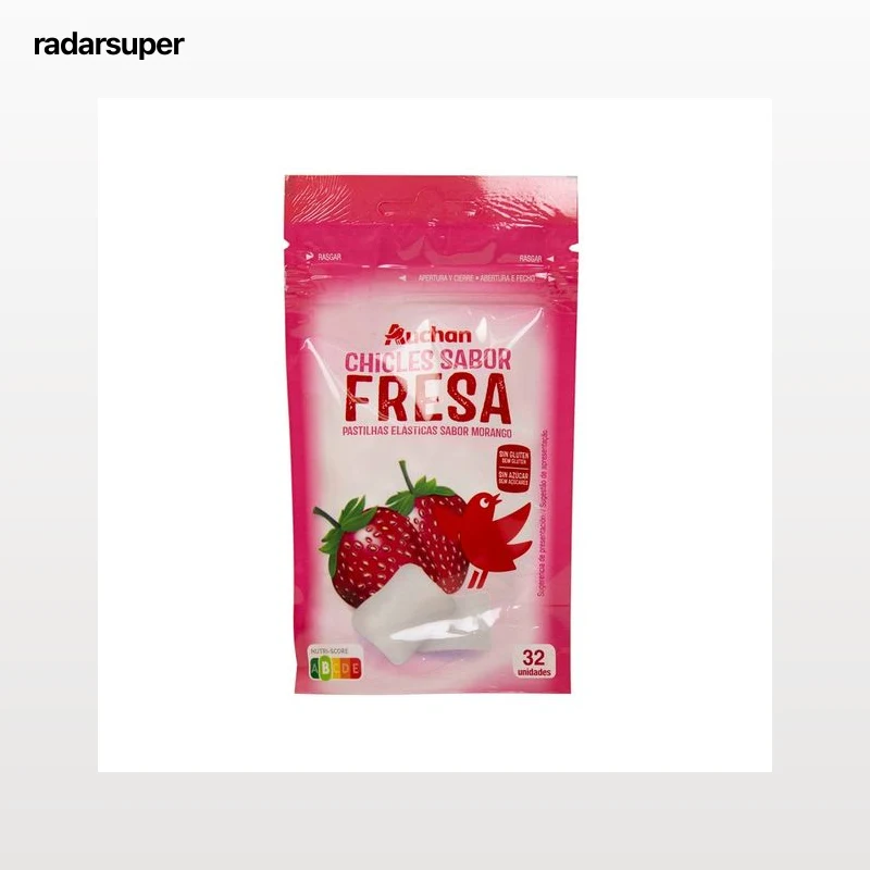 PRODUCTO ALCAMPO Chicles de fresa en grageas sin azúcares añadidos, con edulcorantes paquete de 32 uds.45 g.