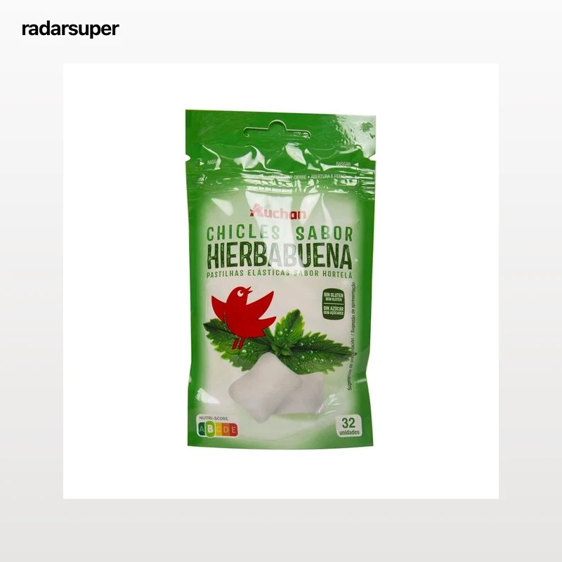 PRODUCTO ALCAMPO Chicles de hierbabuena sin azúcares añadidos, con edulcorantes paquete de 32 uds. 45 g.