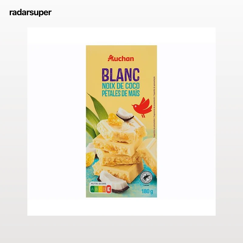 PRODUCTO ALCAMPO Chocolate blanco con coco 180 g.