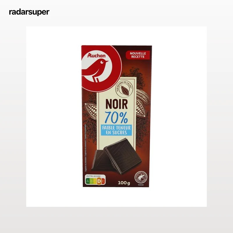 PRODUCTO ALCAMPO Chocolate negro (70%) sin azúcares añadidos tableta de 100 g.