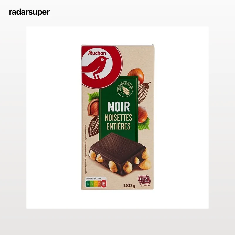 PRODUCTO ALCAMPO Chocolate negro con avellanas enteras tableta 180 g.