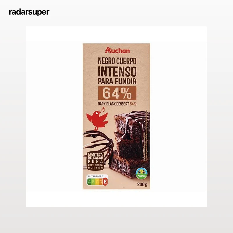 PRODUCTO ALCAMPO Chocolate negro para fundir (64% cacao) con cuerpo intenso 200 g.