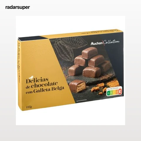 PRODUCTO ALCAMPO Collection Delicias de chocolate con galleta belga 135 g.