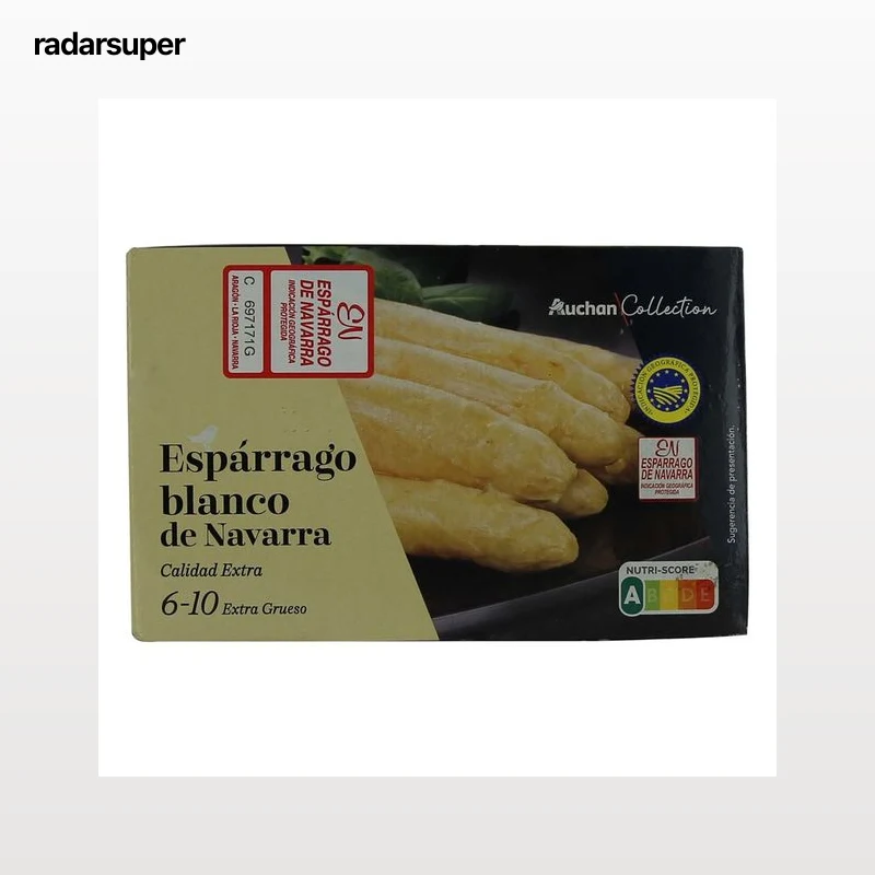 PRODUCTO ALCAMPO Collection Espárragos blancos de Navarra 6/10 piezas (extra gruesos) I.G.P Espárrago de Navarra 425 g.