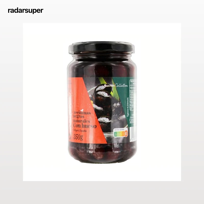 PRODUCTO ALCAMPO Collection Frasco de aceitunas negras naturales de Aragón con hueso 200 g.