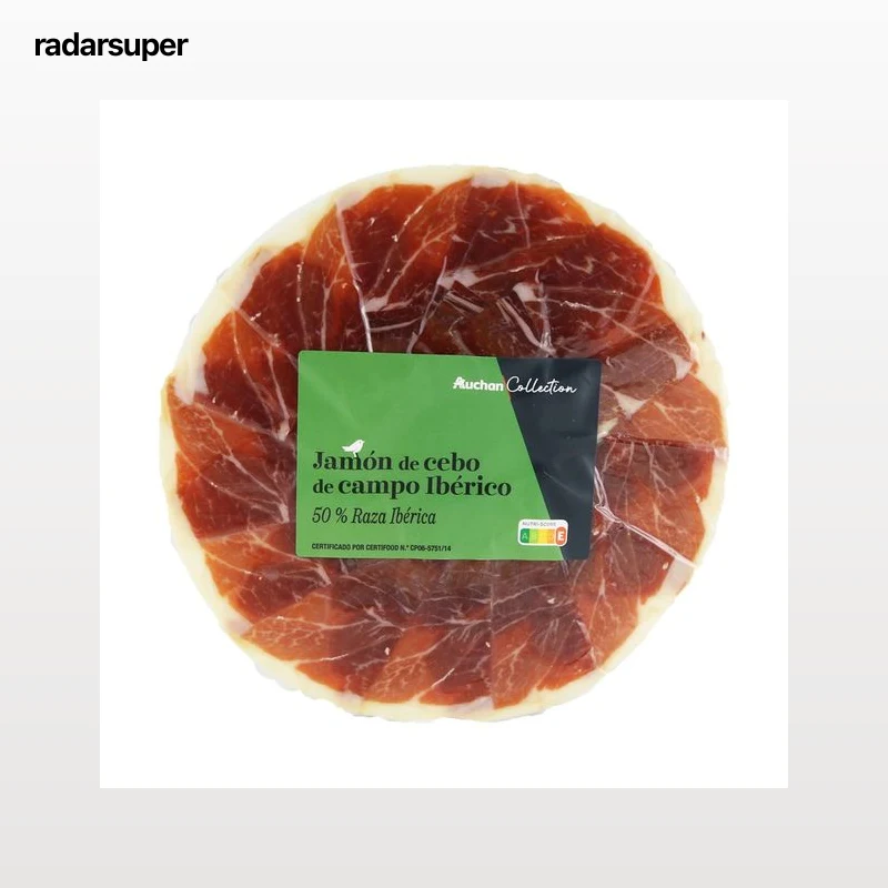 PRODUCTO ALCAMPO Collection Jamón de cebo de campo ibérico (50% raza ibérica), cortado en tapas 100g.