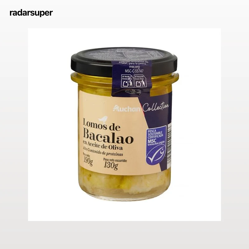 PRODUCTO ALCAMPO Collection Lomos de bacalo (MSC) en aceite de oliva tarro 130 g.