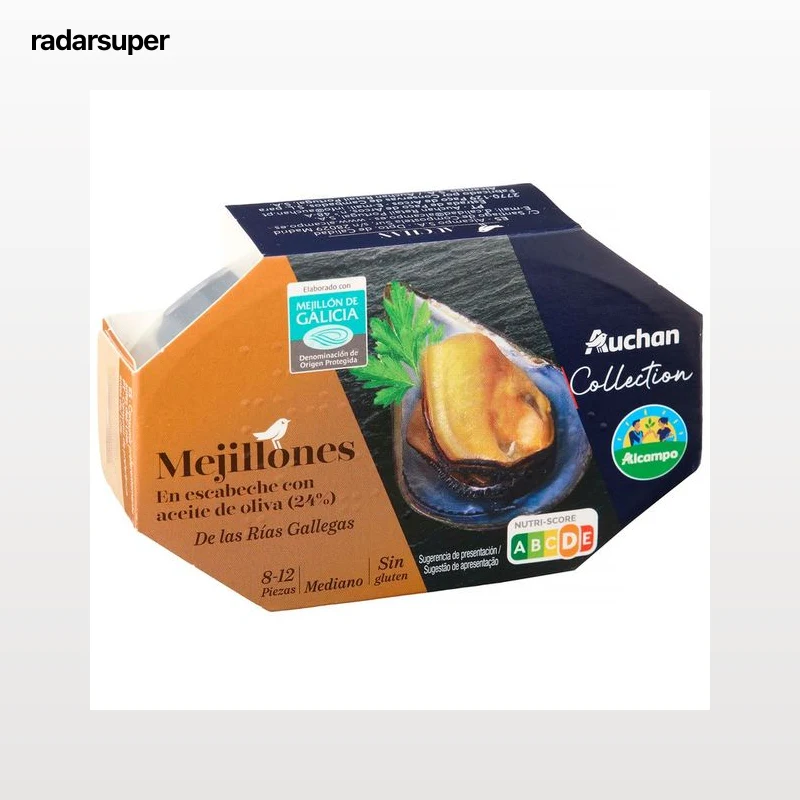 PRODUCTO ALCAMPO Collection Mejillones en escabeche 69 g.