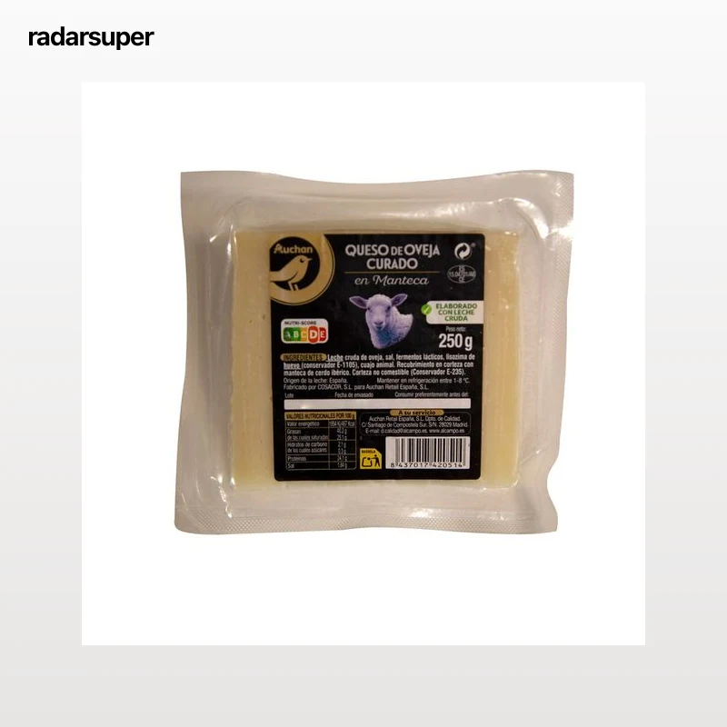PRODUCTO ALCAMPO Collection Queso de oveja curado en manteca 250 g.