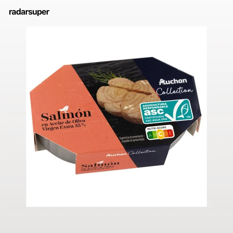 PRODUCTO ALCAMPO Collection Salmón ASC en aceite de oliva virgen extra lata 72 g. Producto alcampo