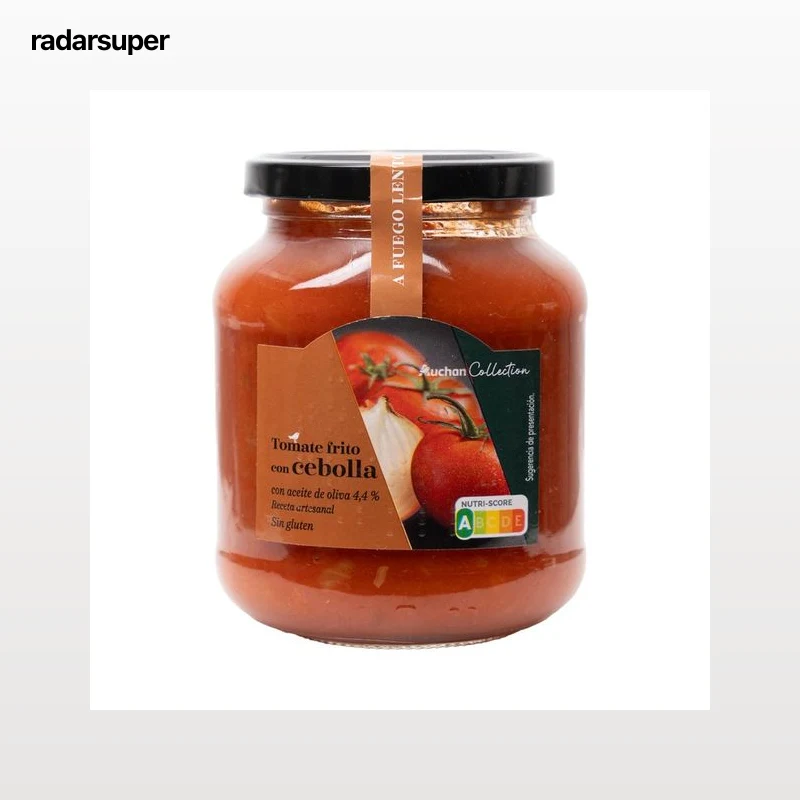 PRODUCTO ALCAMPO Collection Tomate frito con cebolla y aceite de oliva, elaborado a fuego lento 350 g.