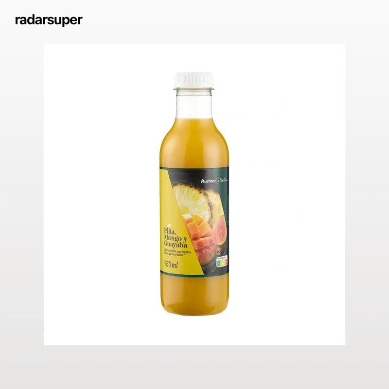 PRODUCTO ALCAMPO Collection Zumo exprimido de piña, mango y guayaba botella 750 ml.