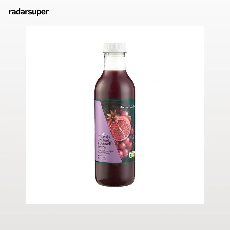 PRODUCTO ALCAMPO Collection Zumo exprimido de uva roja, granada y grosella negra 750 ml.