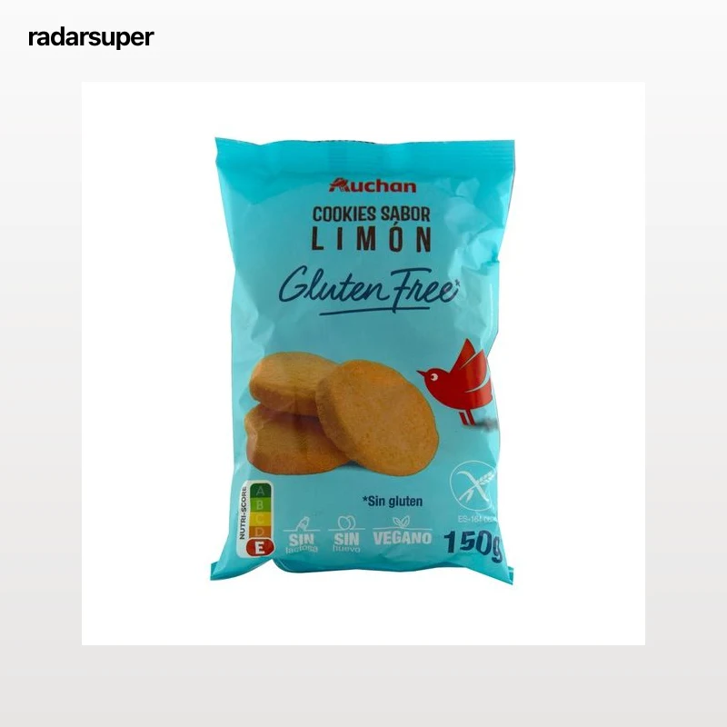 PRODUCTO ALCAMPO Cookies (galletas) con sabor a limón, elaboradas sin gluten ni lactosa 150 g.